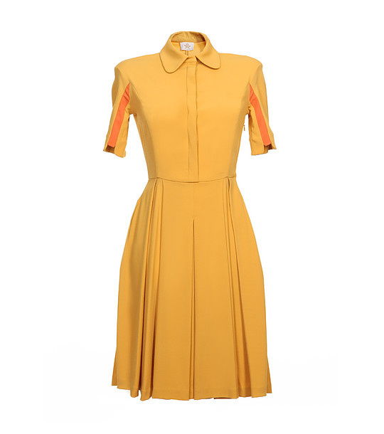 Жълта рокля с оранжеви кантове Fleurette снимка
