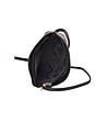 Черна дамска кожена чанта с висулки-4 снимка