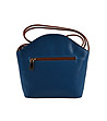 Синя кожена дамска чанта с висулки-1 снимка