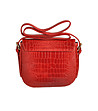 Червена релефна кожена чанта за рамо-1 снимка