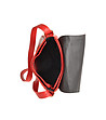 Червена релефна кожена чанта за рамо-3 снимка
