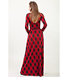 Дълга червена карирана рокля-1 снимка