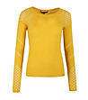 Жълта дамска блуза с памук Letizia-4 снимка