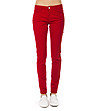 Памучен дамски червен панталон с принт Pollone-0 снимка