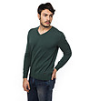 Тъмнозелен памучен мъжки пуловер Denis-2 снимка