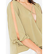 Дамска блуза в цвят маслина с ефектни ръкави Maya-2 снимка