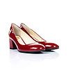 Лачни дамски кожени обувки в червено-1 снимка