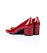 Лачени дамски кожени обувки в червено-2 снимка