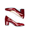 Лачени дамски кожени обувки в червено-3 снимка