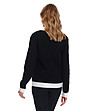 Черен дамски пуловер с бели детайли Alison-1 снимка