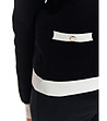 Черен дамски пуловер с бели детайли Alison-3 снимка