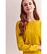 Жълта дамска блуза с нервюри Zeni от тенсел-3 снимка