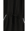 Черна рокля от тенсел с бели кантове Komira-3 снимка