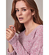 Дамски пуловер в розов меланж Mori-4 снимка