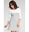 Къса рокля в бяло и сиво-0 снимка