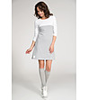 Къса рокля в бяло и сиво-1 снимка