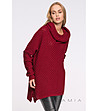Пуловер в цвят бордо с шал яка Adisa-0 снимка