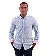 Светлосиня мъжка риза от памук и лен Iokim-0 снимка