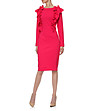 Розова вталена рокля с къдрички Timea-0 снимка