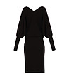 Черна рокля с V-образно деколте Julia -3 снимка