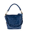 Синя дамска кожена чанта Misty-1 снимка