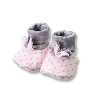 Бебешки пантофки в розово и сиво снимка