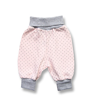 Бебешки памучен панталон на сиви точки снимка