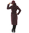 Дамско палто в цвят марсала-1 снимка