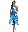 Синя рокля с флорален принт-0 снимка