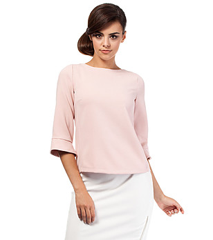 Бледорозова дамска блуза със 7/8 ръкави Celeste снимка