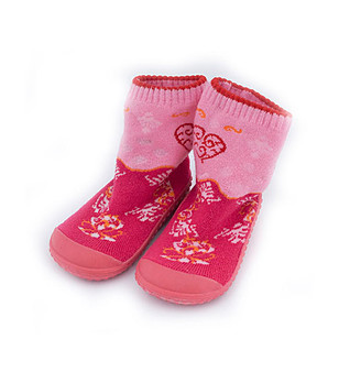 Attipas детски обувки с гумена подметка в розово и циклама снимка