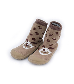 Атипас кафяви детски обувки за прохождане с гумена подметка снимка