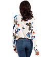 Дамска блуза в цвят екрю с принт Bonny-1 снимка