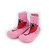 Розови детски чорапи с гумена подметка-0 снимка