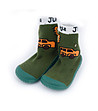 Детски чорапи в цвят маслина с гумена подметка-0 снимка