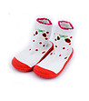 Детски чорапи в бяло и червено с гумена подметка-0 снимка