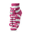 Дамски плетени чорапи в розово и бяло Коте-0 снимка