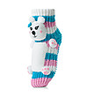 Дамски плетени чорапи в розово, синьо и бяло Кученце-0 снимка