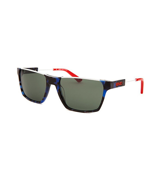 Дамски слънчеви очила в сини нюанси и червено снимка