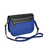 Малка кожена дамска чанта в синьо и черно-1 снимка