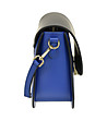 Малка кожена дамска чанта в синьо и черно-3 снимка