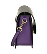 Малка кожена дамска чанта в лилаво и черно-3 снимка