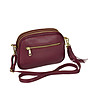 Малка дамска чанта в цвят бургунд с пискюл-1 снимка