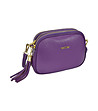 Малка дамска чанта в лилаво с пискюл-2 снимка