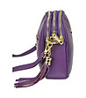 Малка дамска чанта в лилаво с пискюл-3 снимка