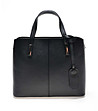 Черна кожена дамска чанта с къси дръжки Anita-0 снимка