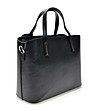 Черна кожена дамска чанта с къси дръжки Anita-1 снимка