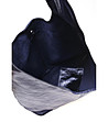 Синя кожена дамска чанта с лъскав ефект Belinda-4 снимка