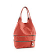 Червена кожена дамска чанта Terry-1 снимка