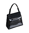 Черна велурена дамска чанта с капак Tracy-1 снимка